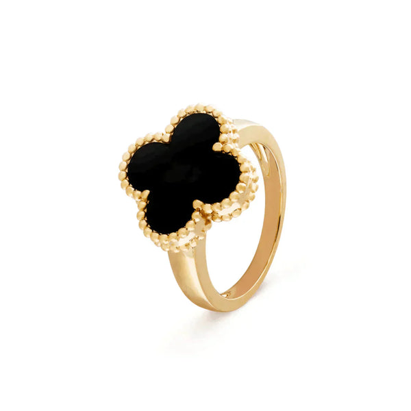 <CHIBA>CLOVER ONYX RING