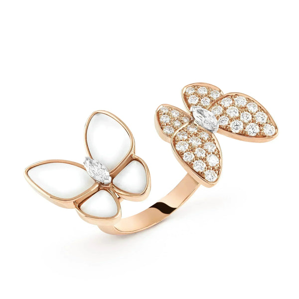 <CHIBA>TWIN BUTTERFLY DIAMOND MOP RING